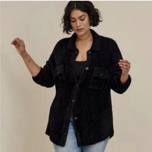 Torrid Black Teddy Jacket / Shacket, size 4